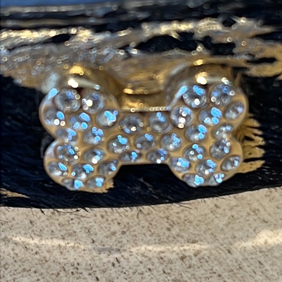 New Luxury Chromebones Black Leather and Crystal Dog Collar. - Picture 5 of 13